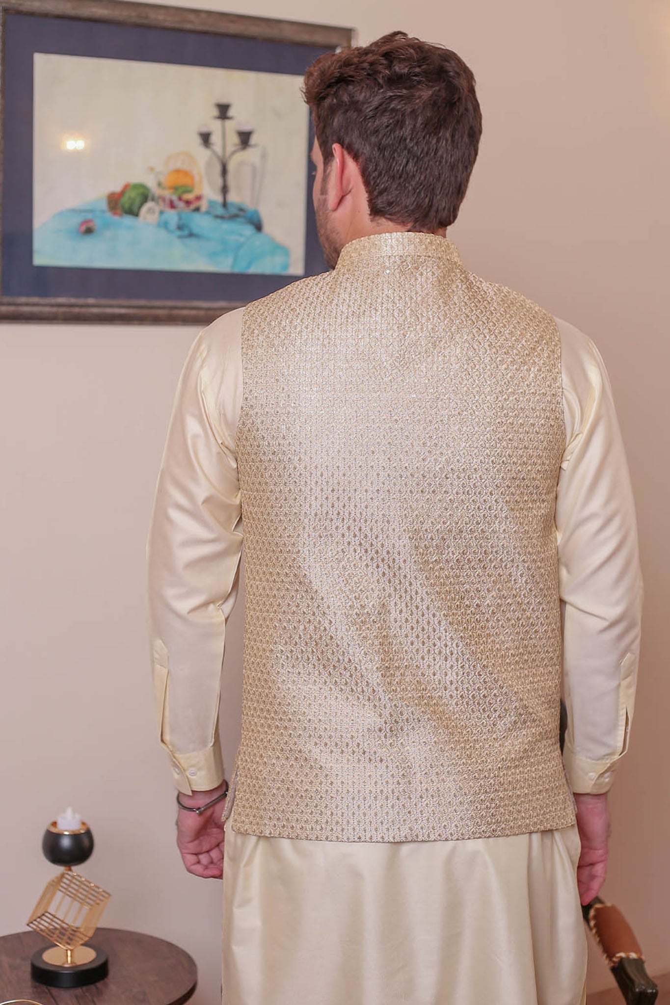 Real Image Mens Waist Coat Collection'2025-OW - 049 Gold