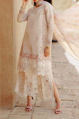 Noor Saadia Asad Unstitched 3 Piece Eid Handwork Laserkari Emb Lawn Collection'2024-D-02