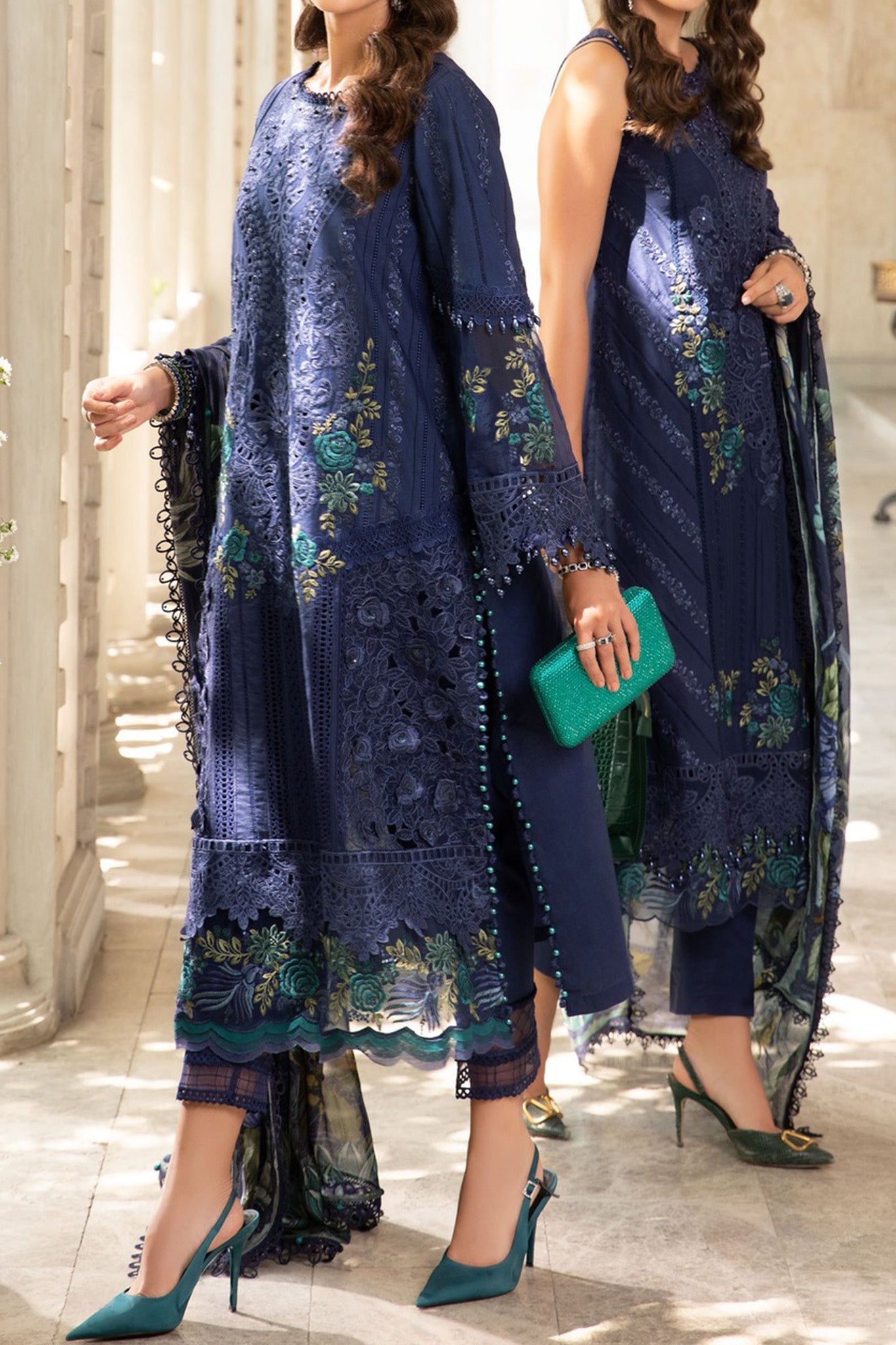 Maria B Unstitched 3 Piece Luxury Emb Lawn Eid 2 Collection'2024-ML-09