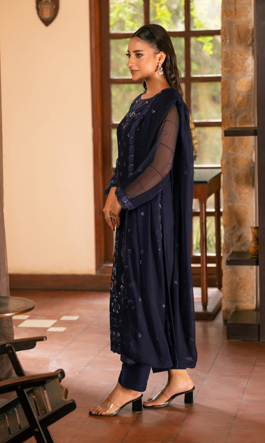Shamooz Stitched 3 Piece Formals Collection'2025-Cobalt SE-042