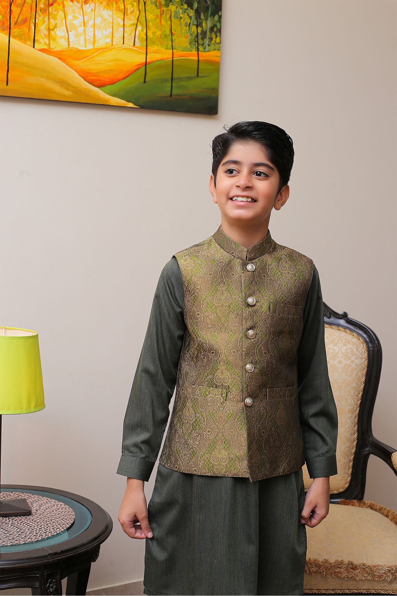 Real Image Kids Waist Coat Collection'2025-OKW-010 Smart Fit