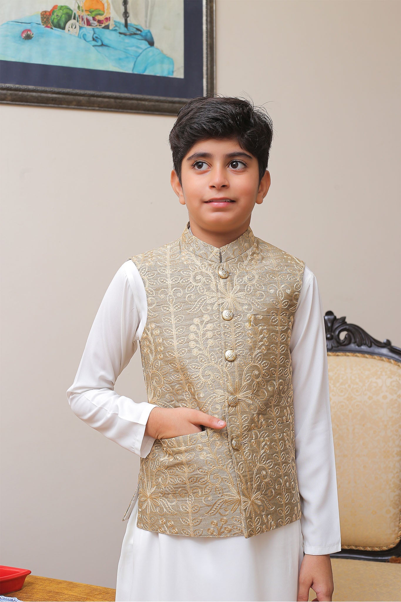 Real Image Kids Waist Coat Collection'2025-OKW-004 Smart Fit