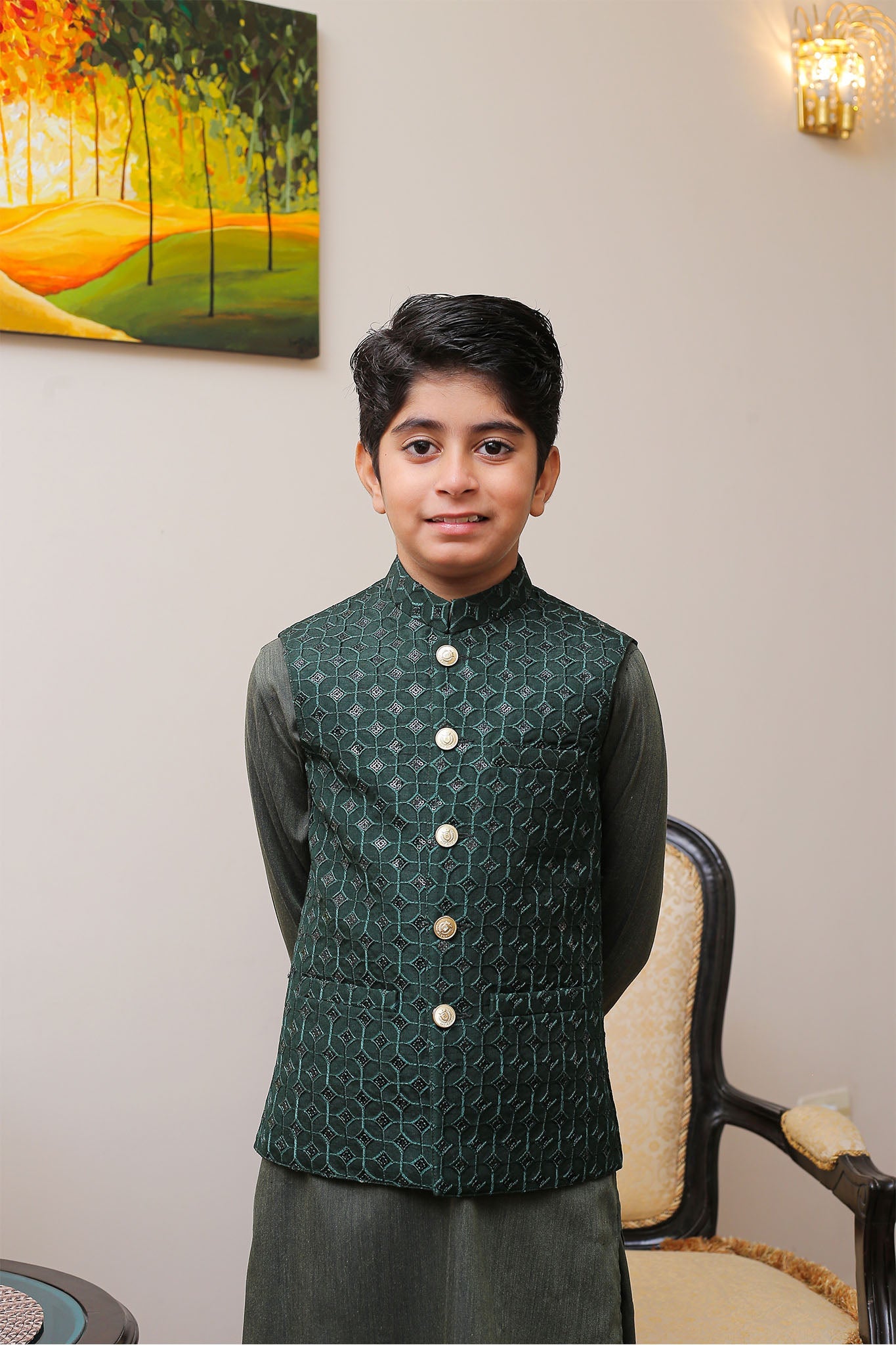 Real Image Kids Waist Coat Collection'2025-OKW-009 Smart Fit
