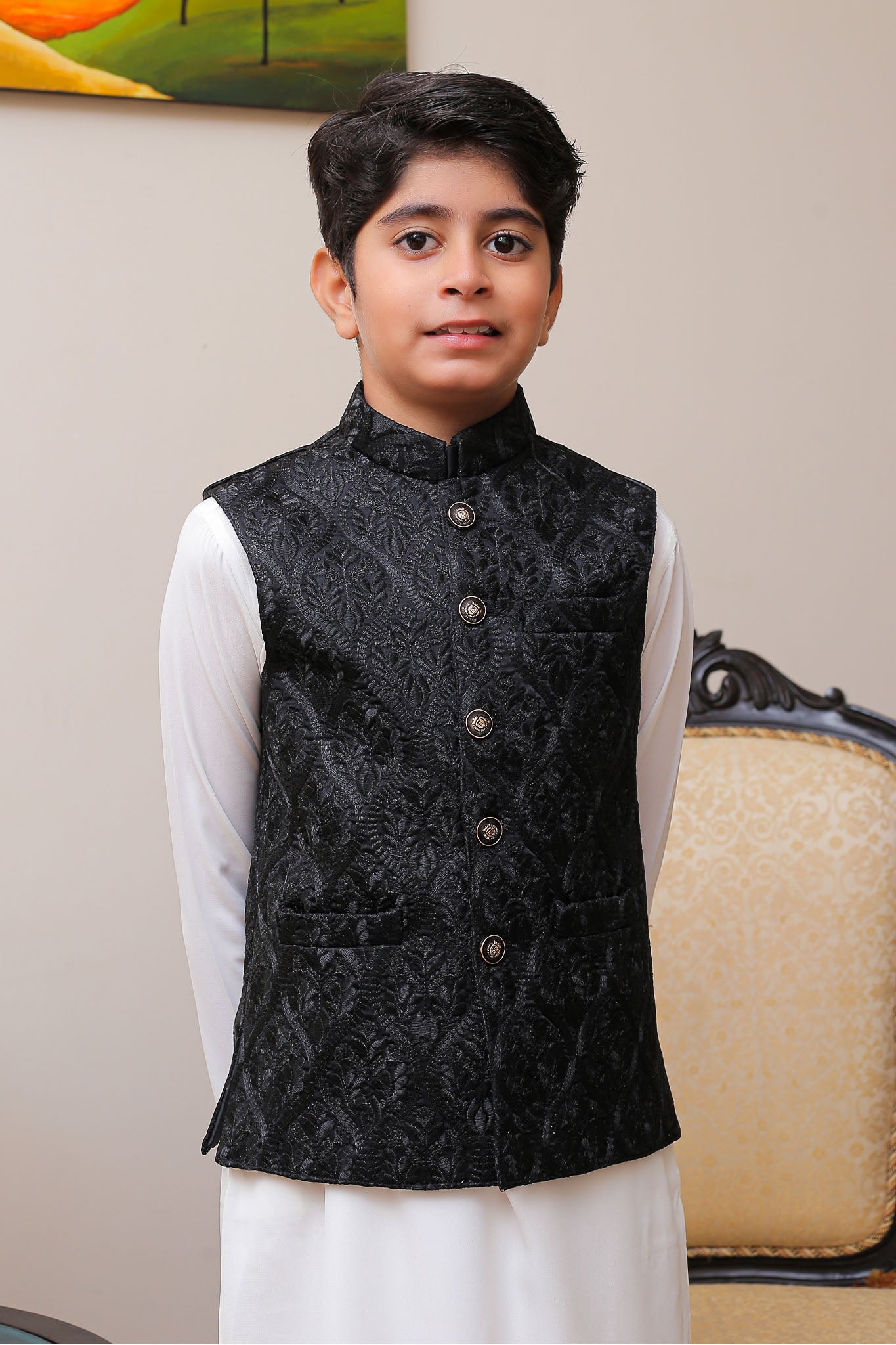 Real Image Kids Waist Coat Collection'2025-OKW-003 Smart Fit