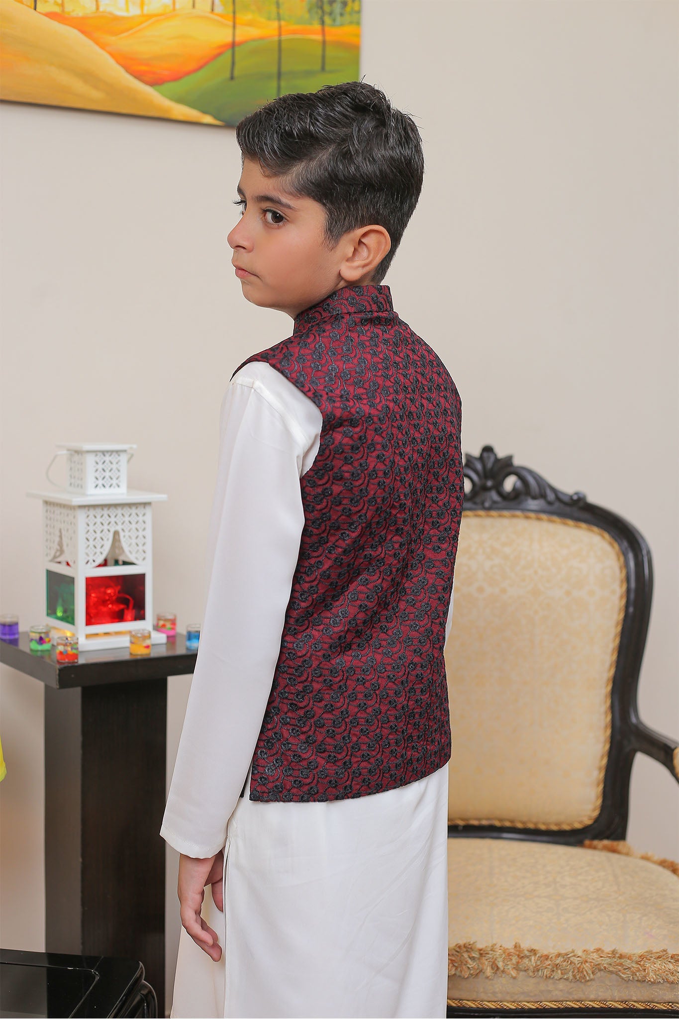 Real Image Kids Waist Coat Collection'2025-OKW-014 Smart Fit