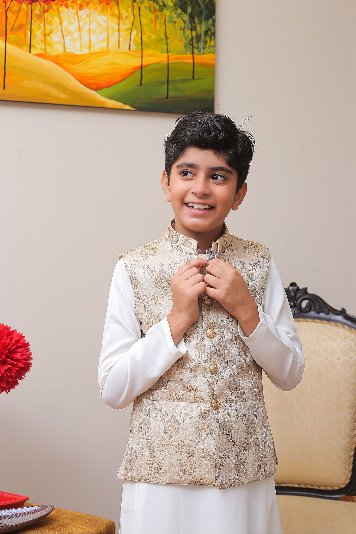 Real Image Kids Waist Coat Collection'2025-OKW-005 Smart Fit