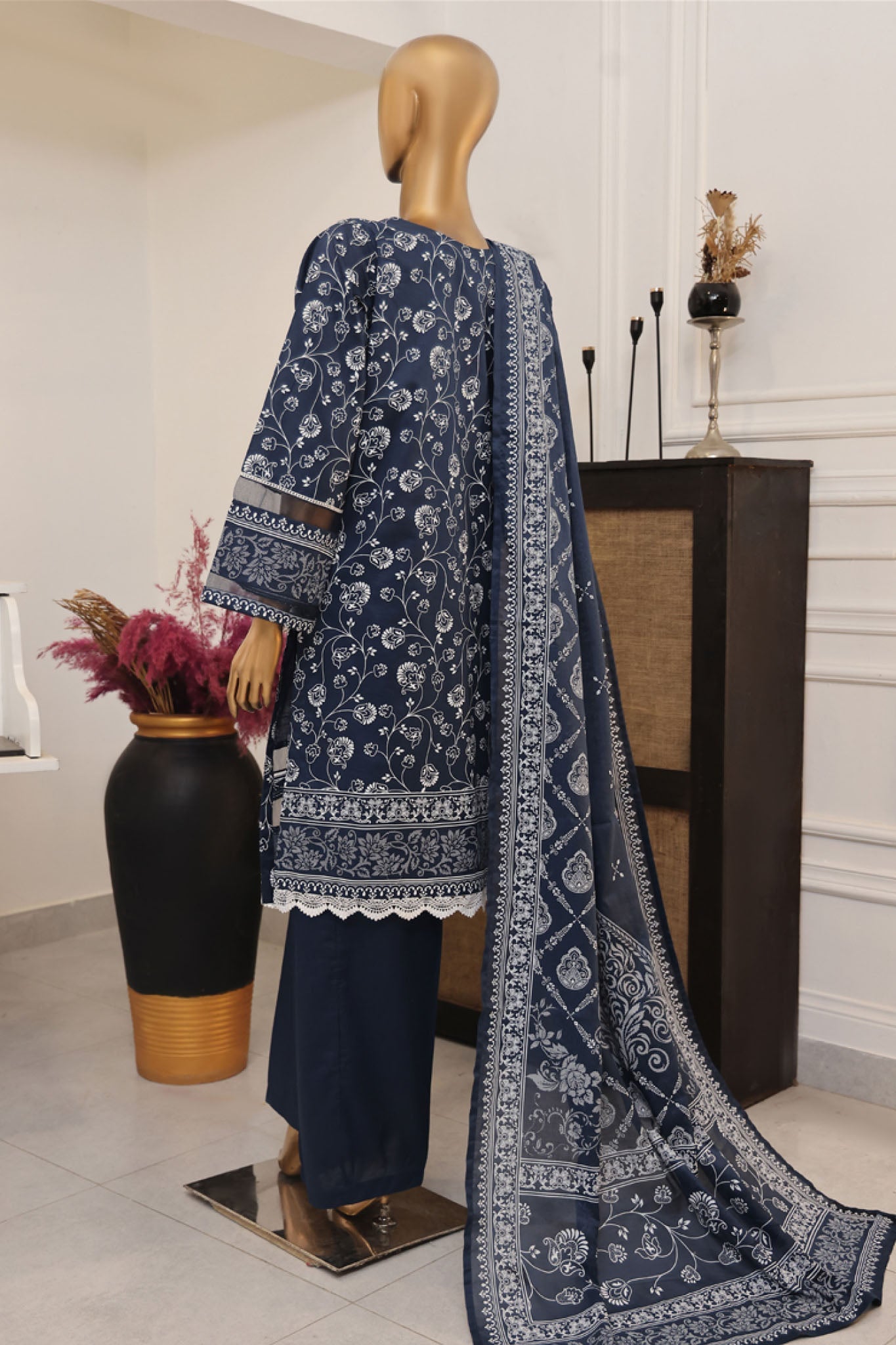 Hues Gold by Hz Stitched 3 Piece Festive Eid Edit Lawn Collection'2025-SSP-3P-020