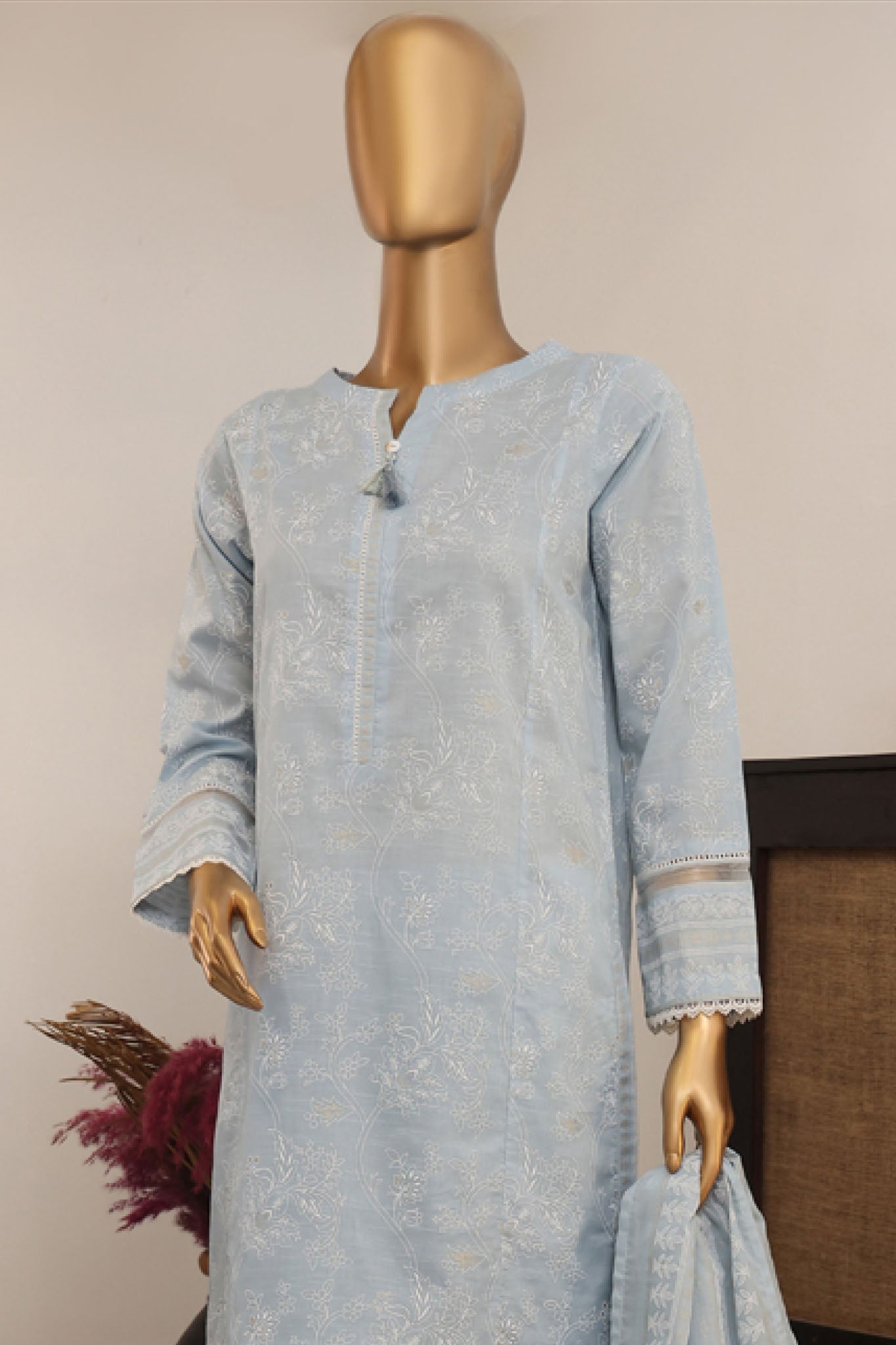 Hues Gold by Hz Stitched 3 Piece Festive Eid Edit Lawn Collection'2025-SSP-3P-021
