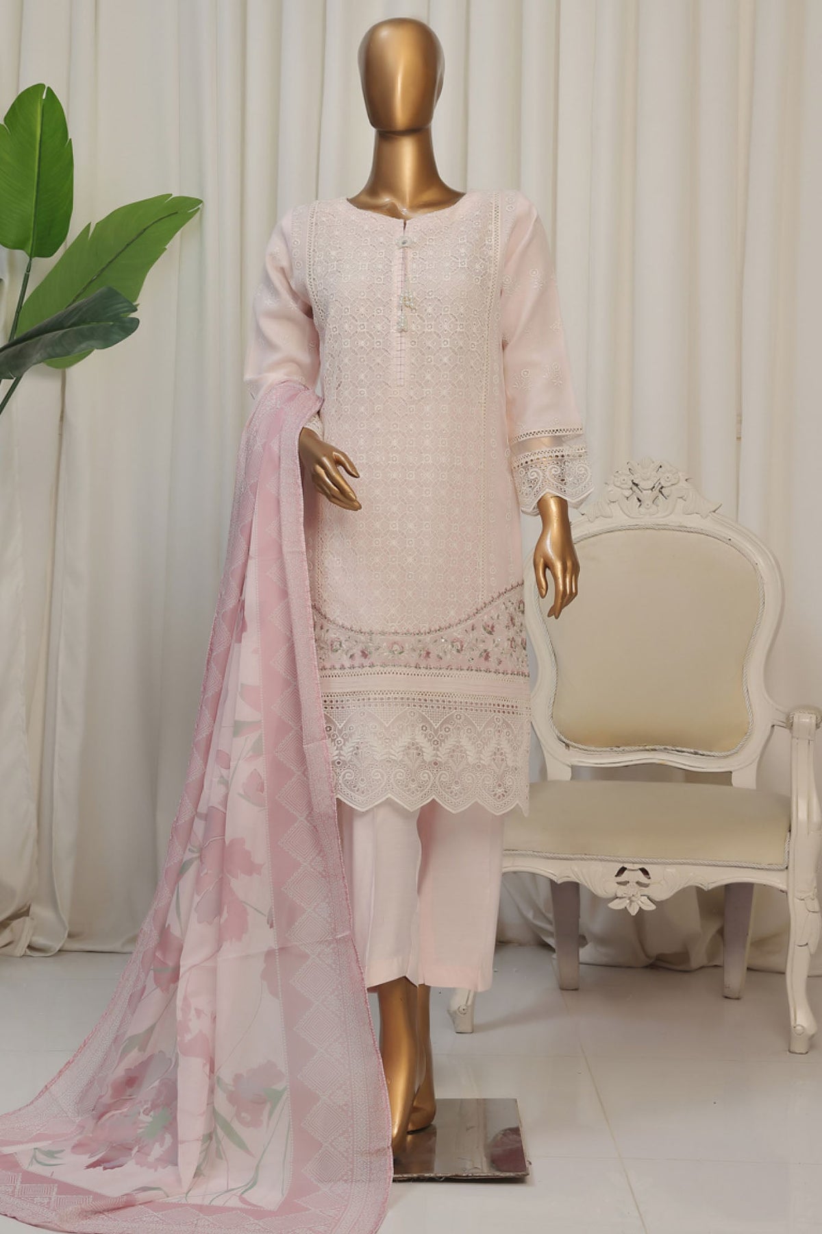 Falsafaa By HZ Stitched 3 Piece Festive Formals Vol-06 Collection-HZK-179-Powder Pink