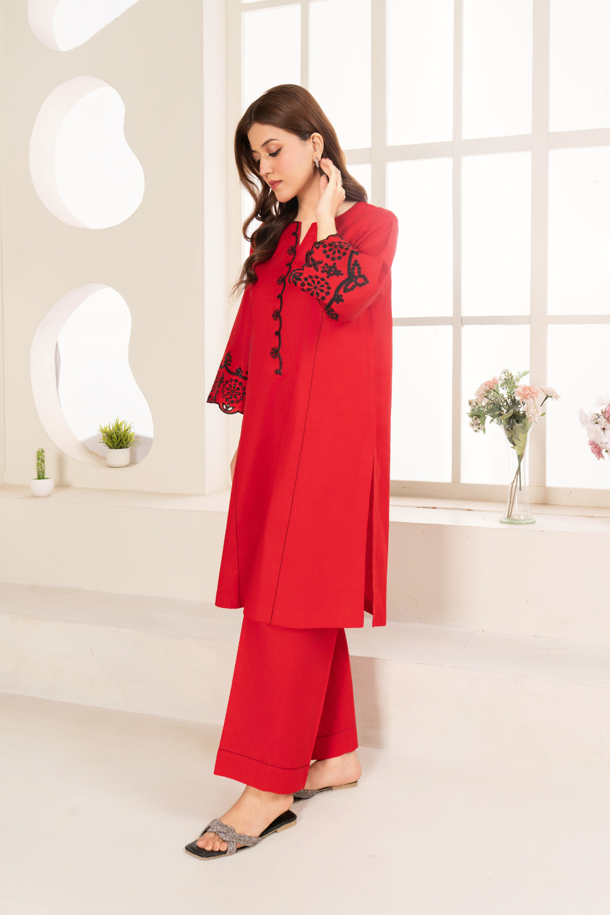 La Rosaa Stitched 2 Piece Summer Collection-Ruby 2Pc