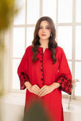 La Rosaa Stitched 2 Piece Summer Collection-Ruby 2Pc