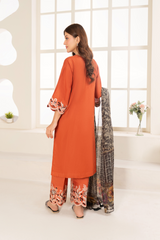 La Rosaa Stitched 3 Piece Summer Collection-Garnet - 3Pc