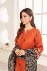 La Rosaa Stitched 3 Piece Summer Collection-Garnet - 3Pc