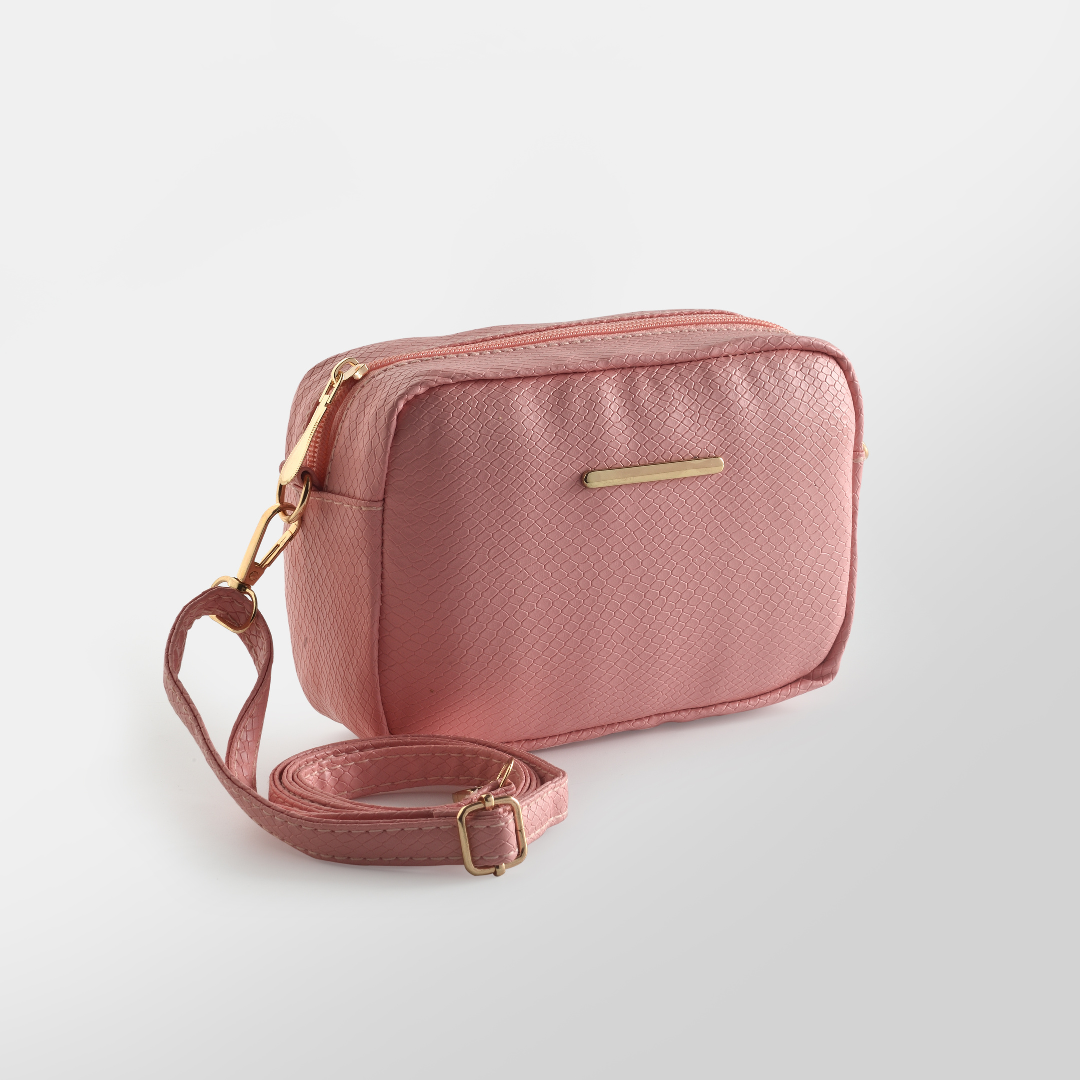 Fineur Mini Snakeskin Square Bag - Pink