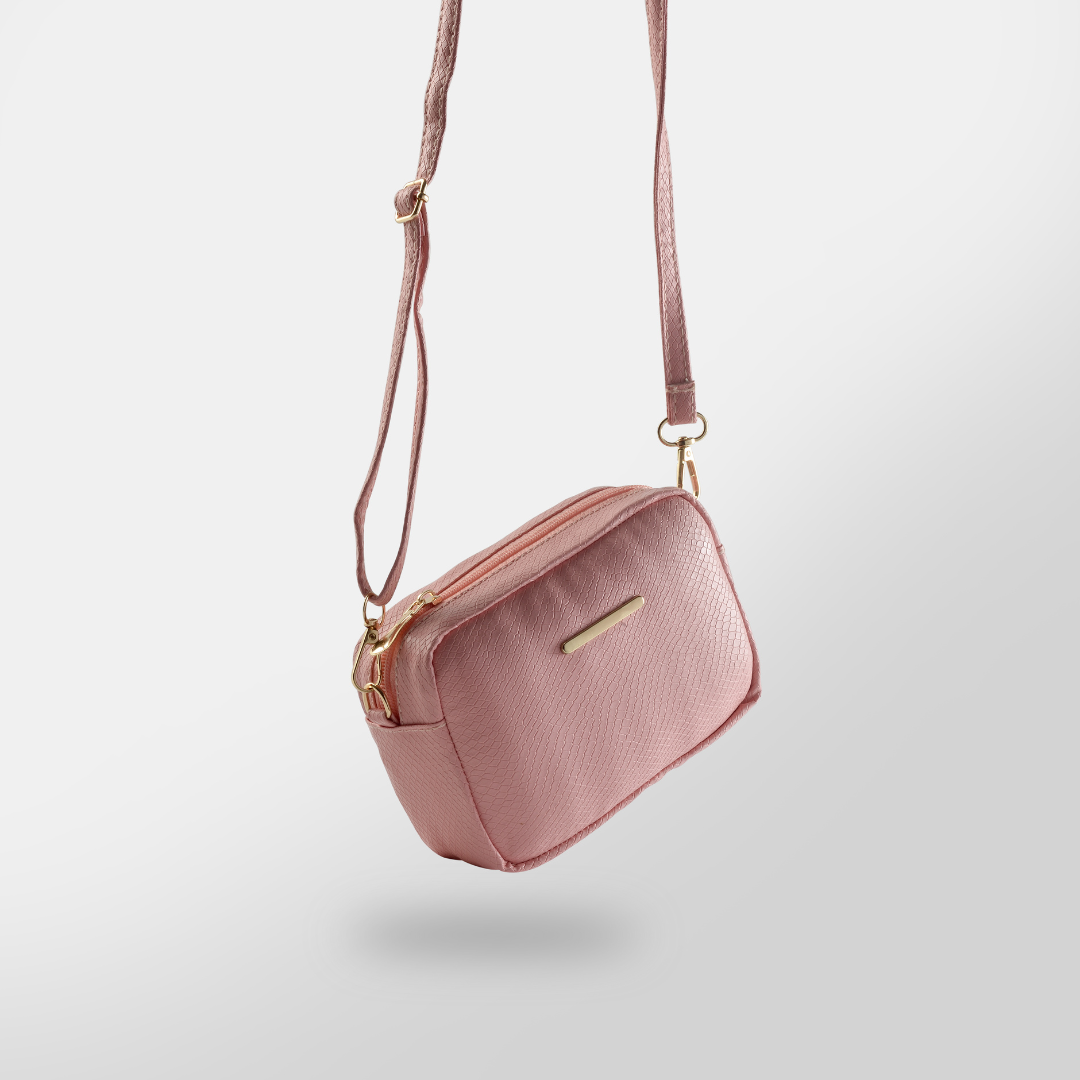 Fineur Mini Snakeskin Square Bag - Pink