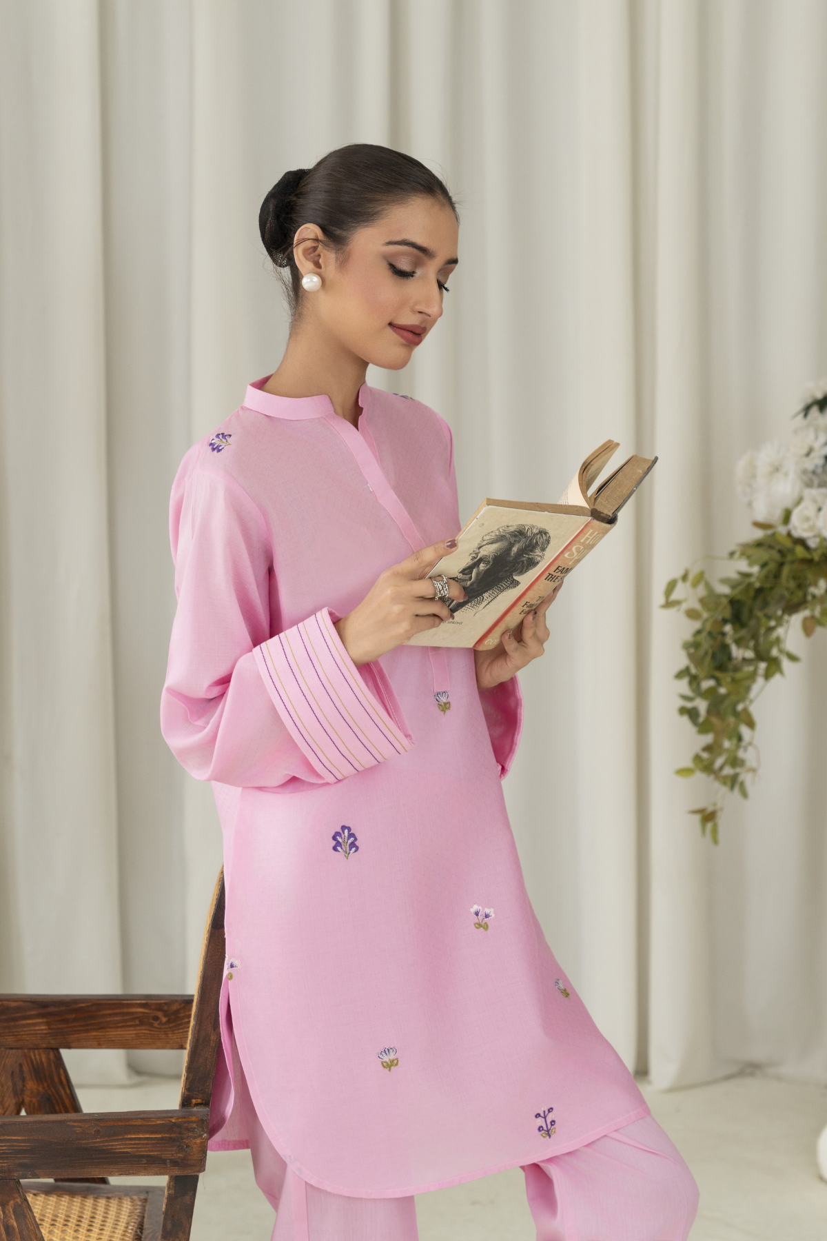 La Rosaa Stitched 2 Piece Emb Dobby Lawn Collection-Flora 2Pc