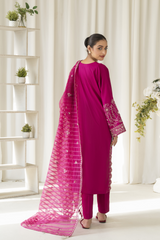 La Rosaa Stitched 2 Piece Emb Cotton Collection-Orchid- 2Pc