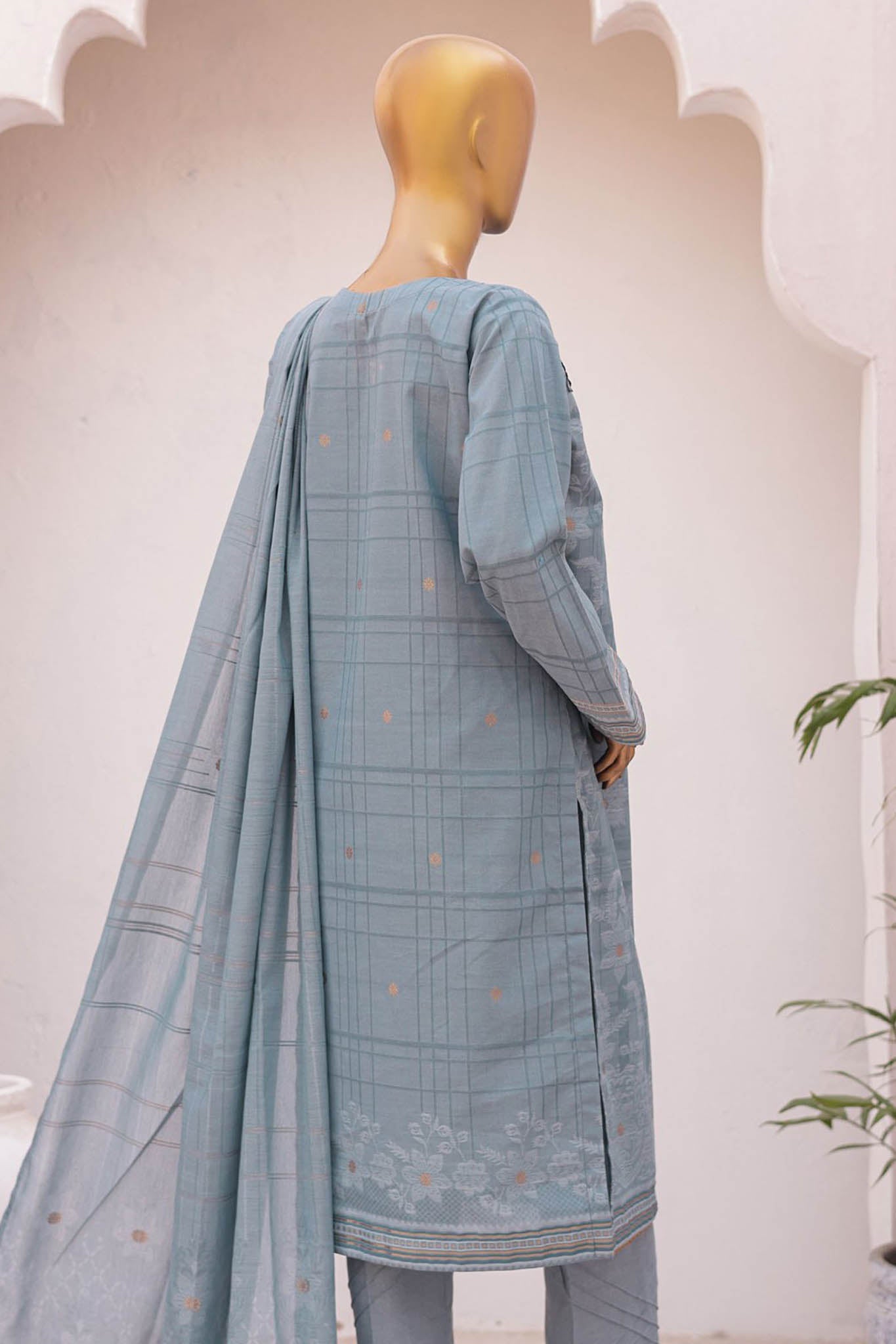 Valencia By HZ Unstitched 3 Piece Jacquard Lawn Collection'2024-VJ-01