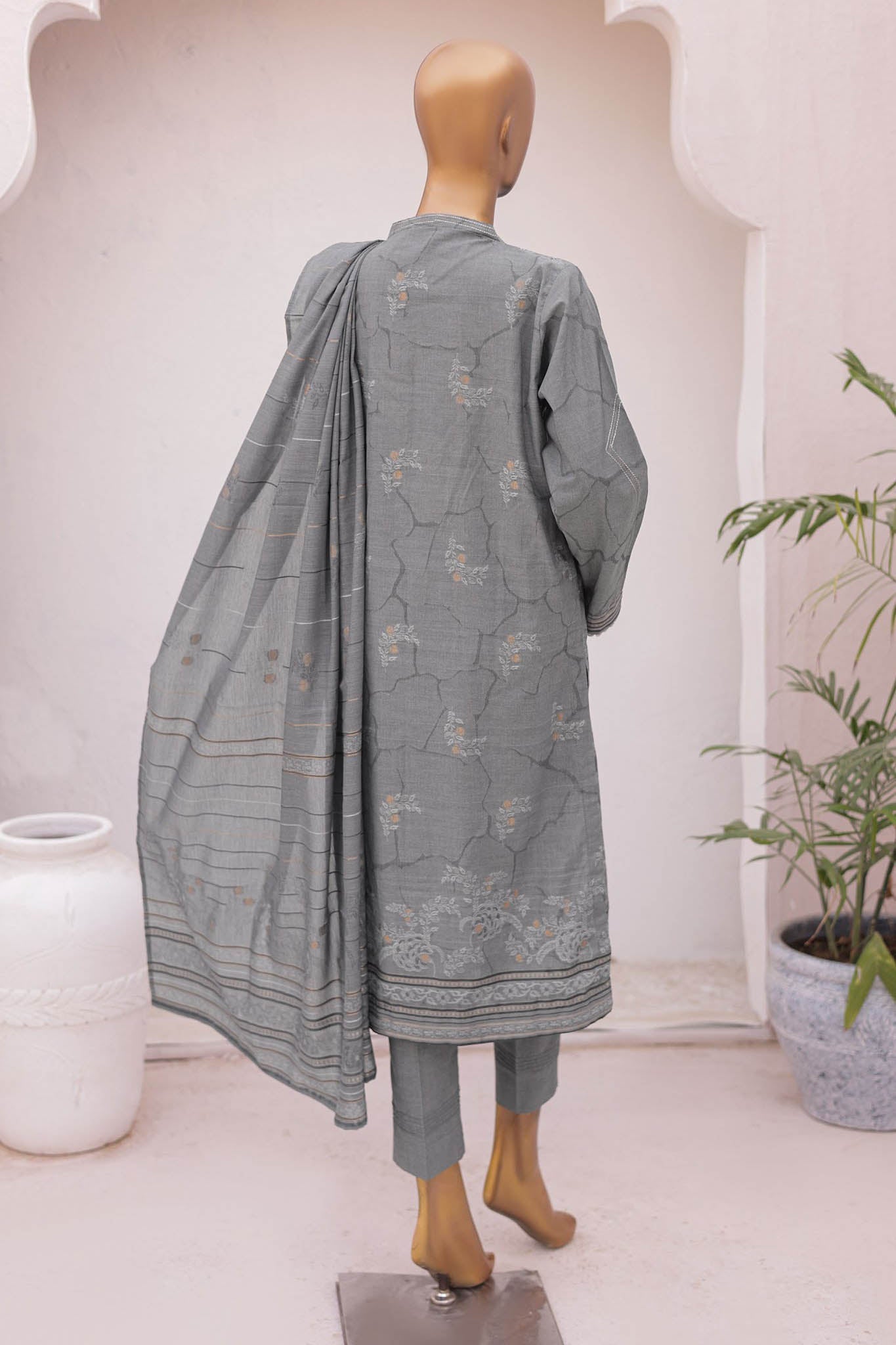 Valencia By HZ Unstitched 3 Piece Jacquard Lawn Collection'2024-VJ-04