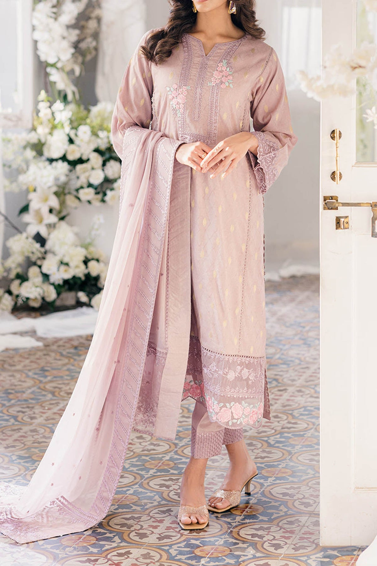 Eid Drop 2 By Azure Unstitched 3 Piece Ensembles Festive Jacquard Lawn Collection'2024-60-Vintage Mauve