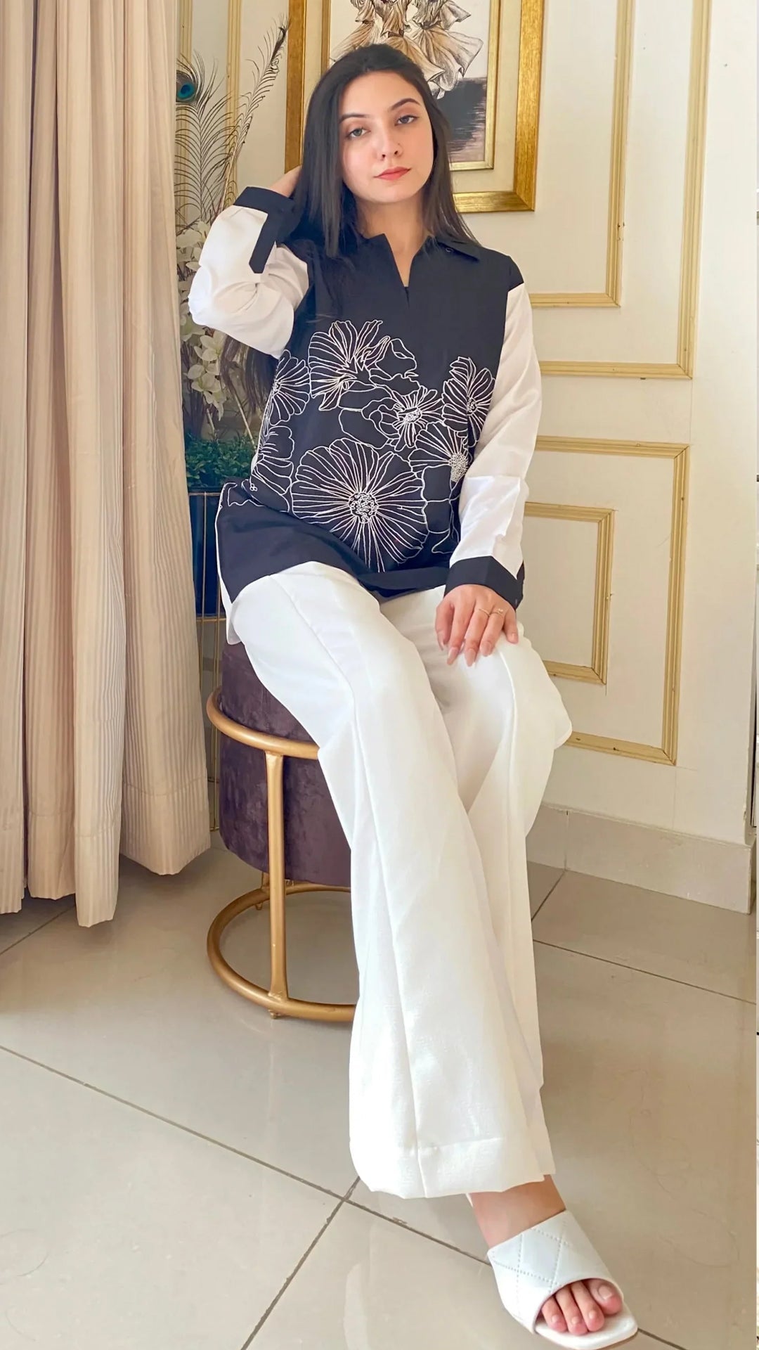 Urban Cut Sleek & Comfortable Embroidered Cotton Top 1 Piece