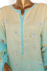 Bin Saeed Stitched 3 Piece Exclusive Printed Cotton Collection'2024-WC-1305-Sky Blue