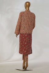 Bin Saeed Stitched 3 Piece Printed Khaddar Vol-01 Jacket Collection'2024-WK-1294-Peach