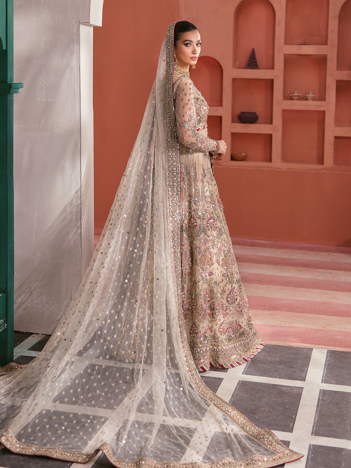 Zaryaab By Gulaal Unstitched 3 Piece Wedding Formals Collection'2022-Anshah GL-WS-22V1-28 (Ivory White Lehnga Choli)