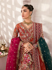 Zaryaab By Gulaal Unstitched 3 Piece Wedding Formals Collection'2022-Zaira GL-WS-22V1-30 (Rust Angrakha)