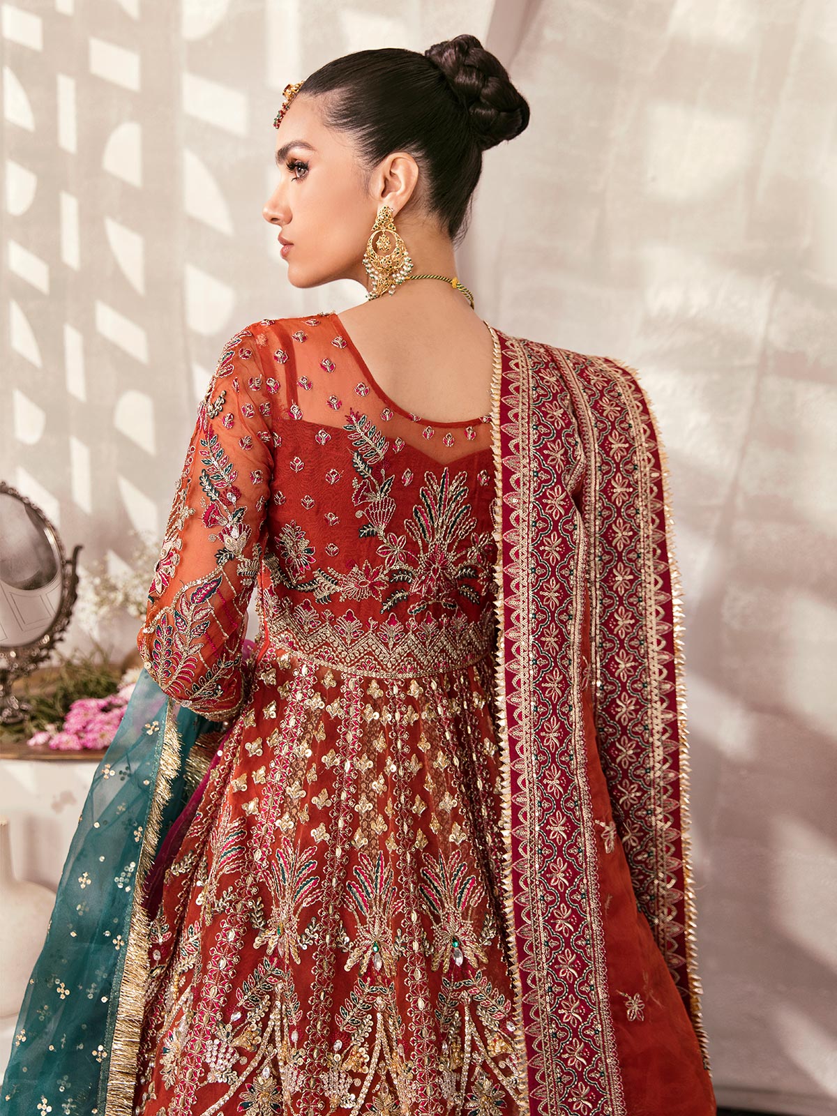 Zaryaab By Gulaal Unstitched 3 Piece Wedding Formals Collection'2022-Zaira GL-WS-22V1-30 (Rust Angrakha)
