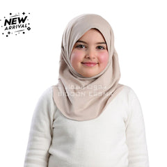 Bidoon Essma Al Amira Hijab Girls-Plain Jersey Cotton - Cream