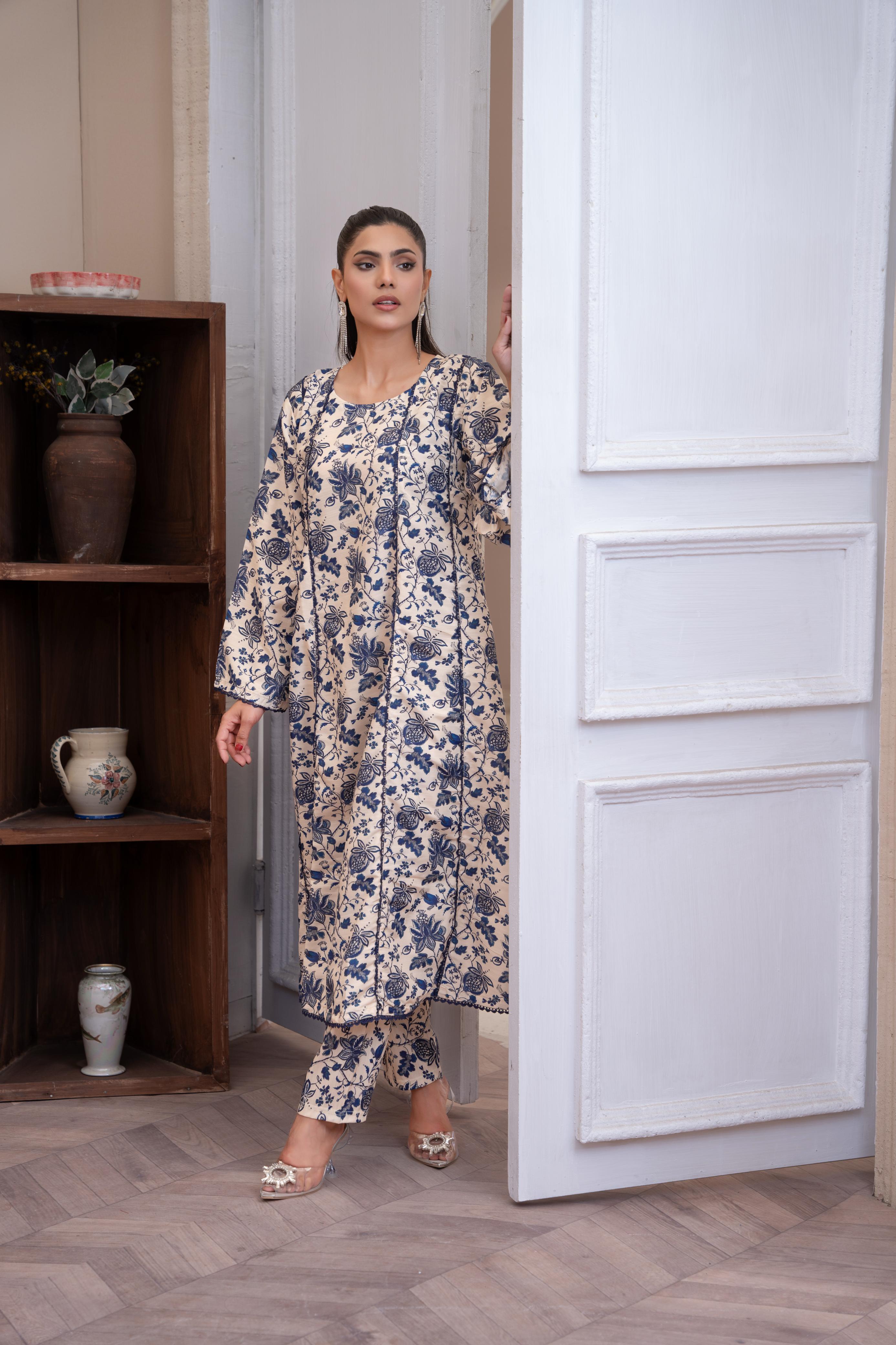 BK Clothings Stitched 2 Piece Eid Collection-Haya Bloom