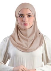 Bidoon Essma Al Amira Hijab-Plain Jersey Cotton - Beige