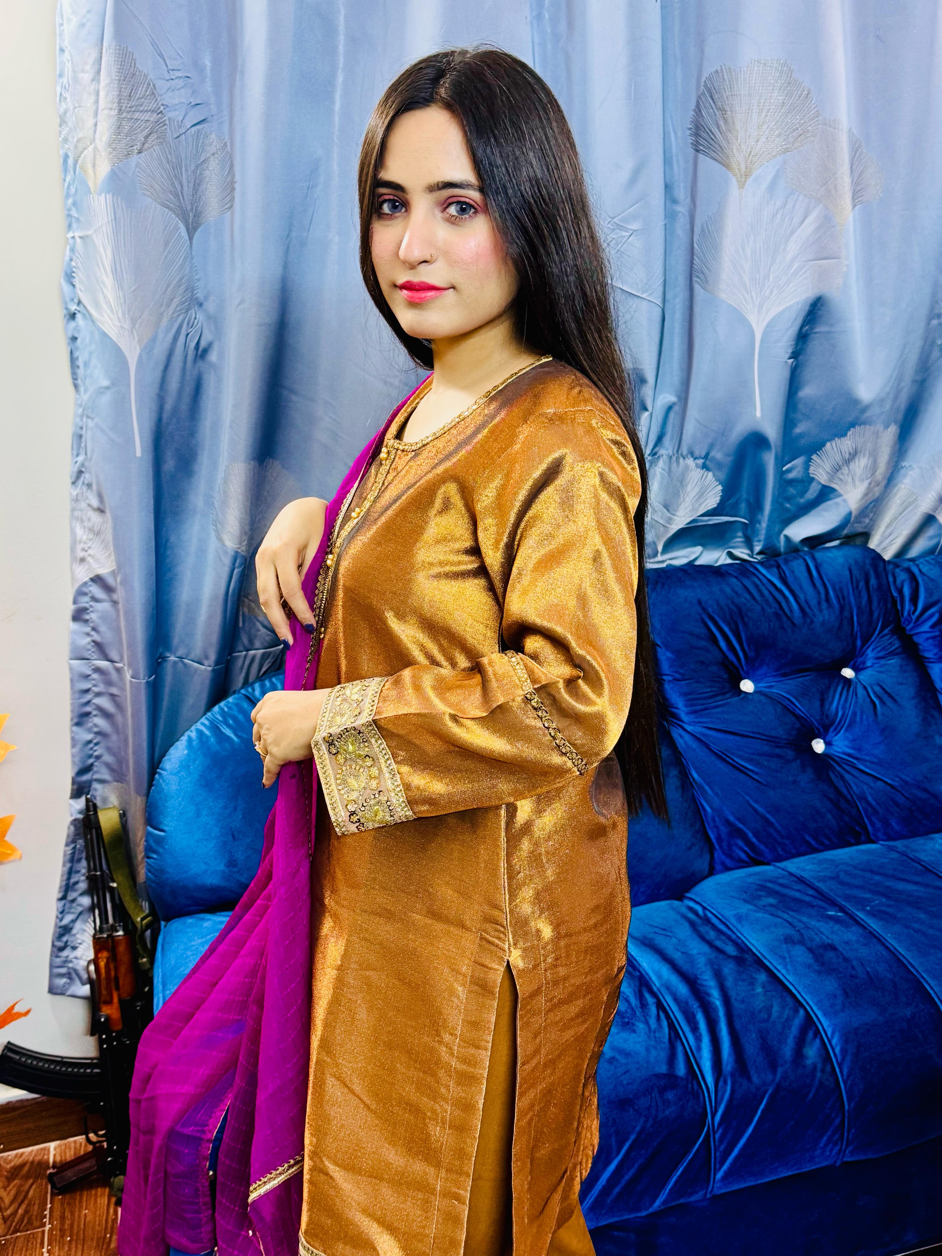Urban Cut 3 Piece Embroidered Suit
