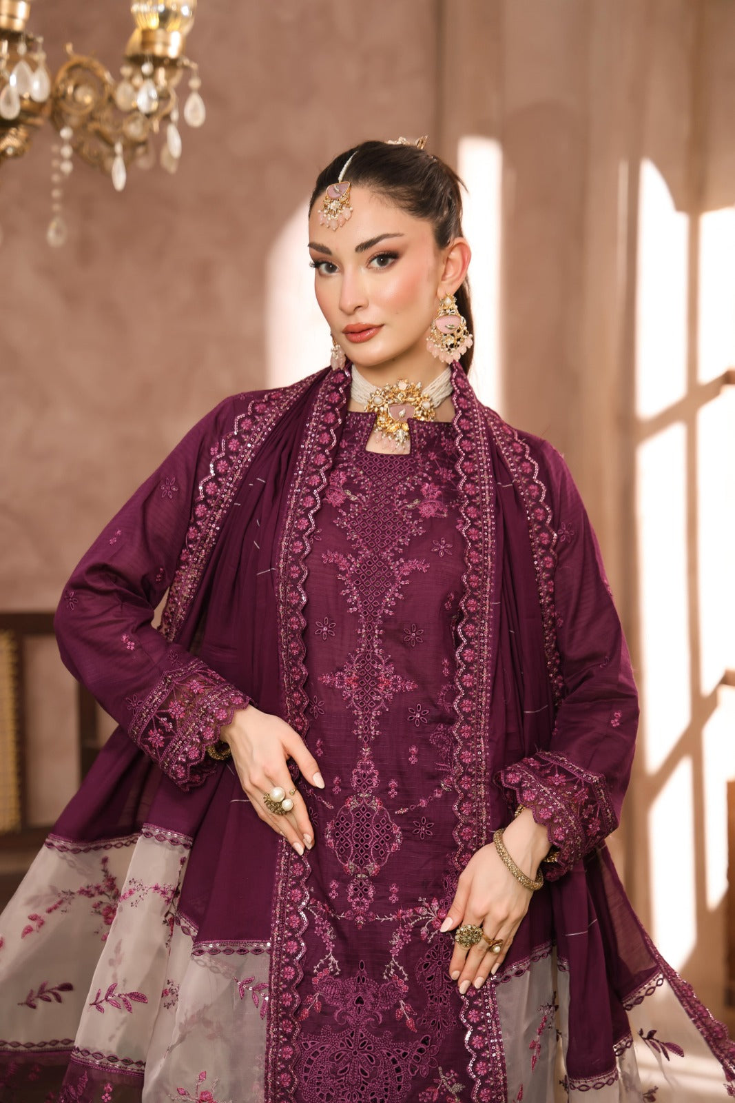 Queen By Dr Haris Unstitched 3 Piece Summer Collection-Que-004