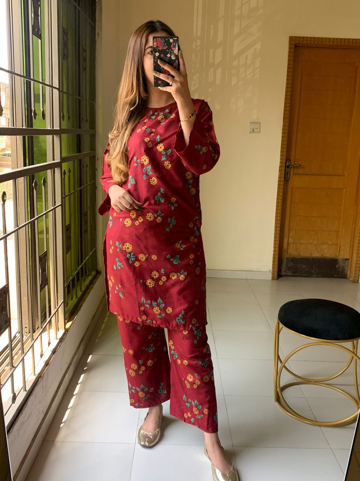 B.K Clothings Stitched 2 Piece-Maroon New Aticle