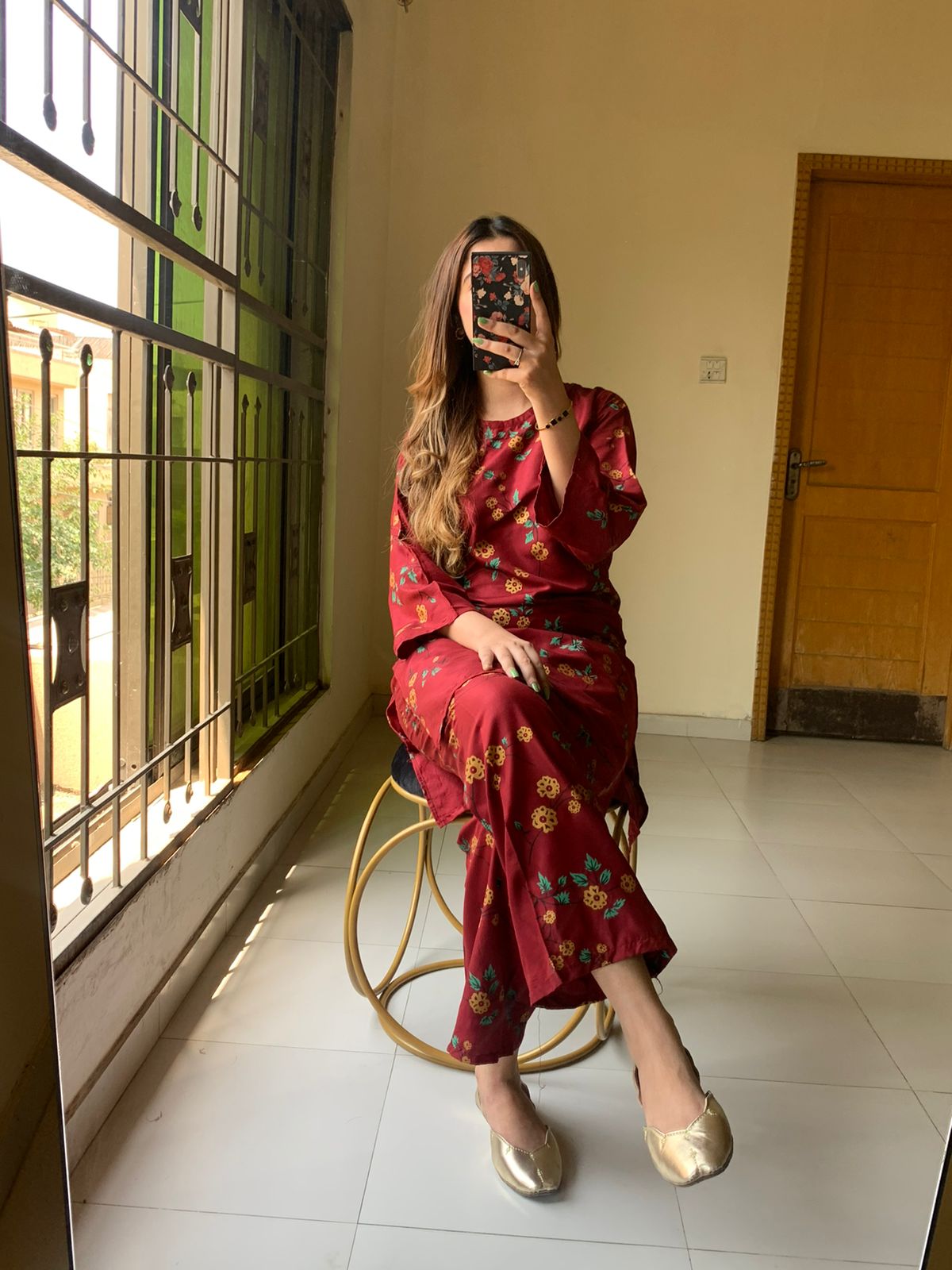 B.K Clothings Stitched 2 Piece-Maroon New Aticle