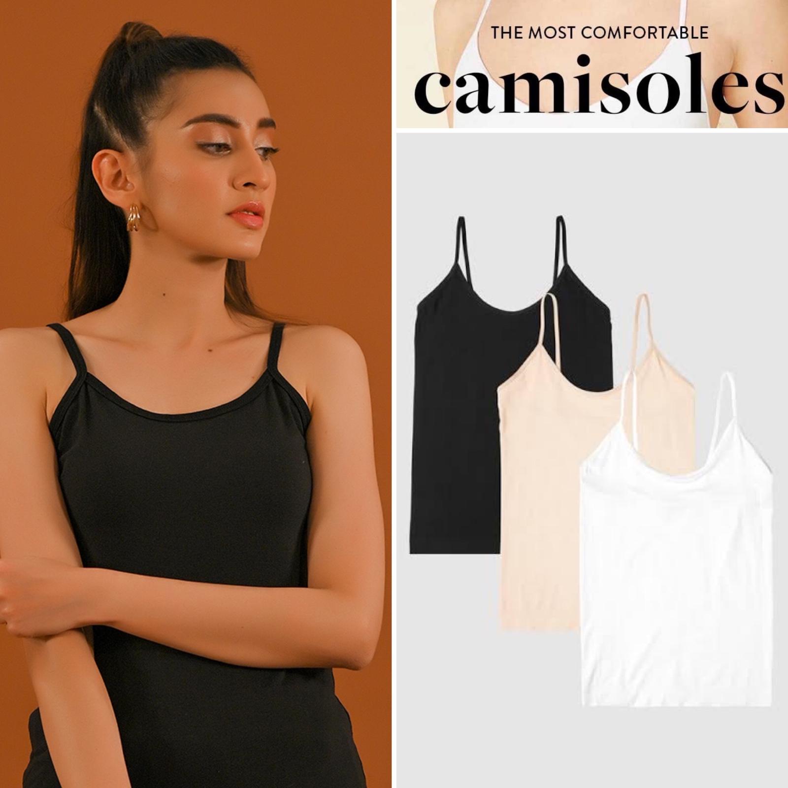 Dhaga Western Camisole 2025-Pack of 3 Women Skin Tank Top/ Camisole