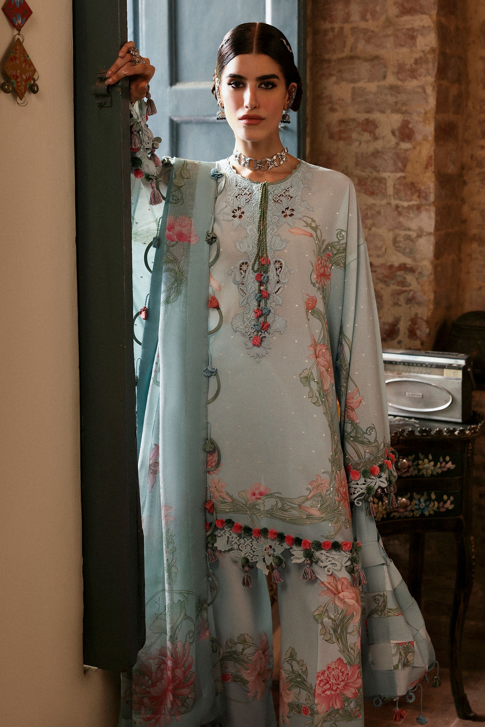 Nagina By Zaha Unstitched 3 Piece Festive Lawn Collection'2025-ZF-25-09-Khusbu