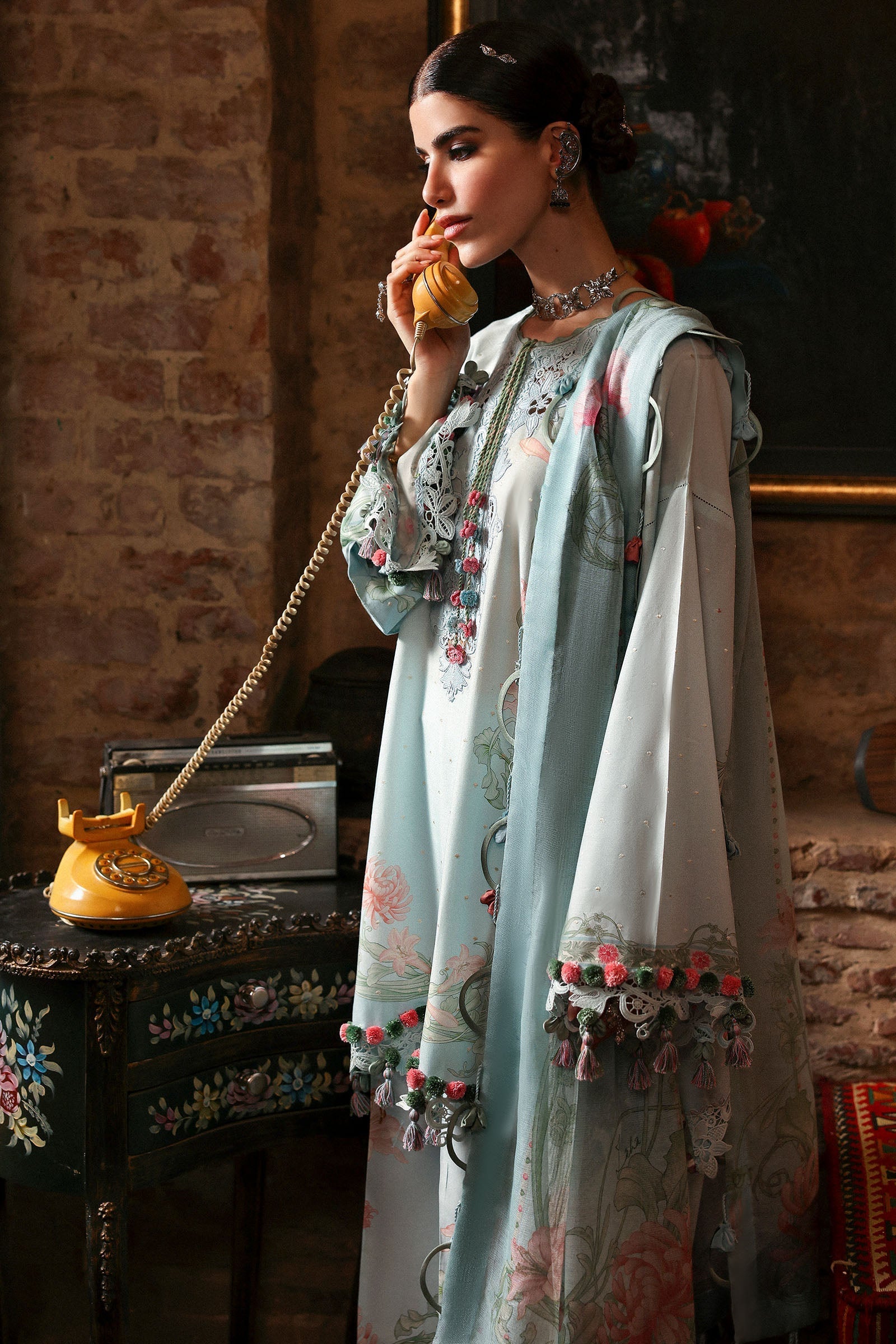 Nagina By Zaha Unstitched 3 Piece Festive Lawn Collection'2025-ZF-25-09-Khusbu