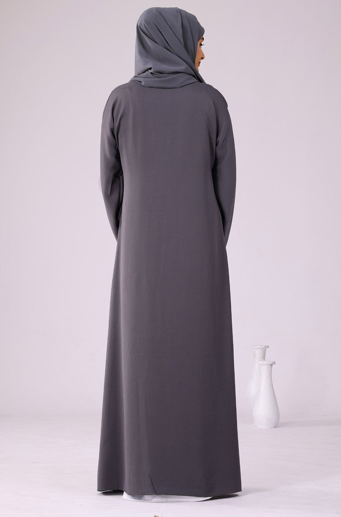 Bustangi Grey Abaya
