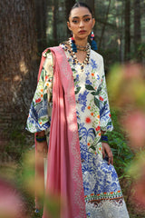 Neelum by Zaha Unstitched 3 Piece Lawn Collection'2025-ZL25-03 B-White Solana