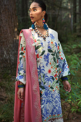 Neelum by Zaha Unstitched 3 Piece Lawn Collection'2025-ZL25-03 B-White Solana
