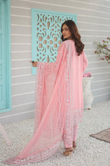 Inara By Azmeerah Official Semi Stitched 3 Piece Chiffon Edit Collection'2024-02-Zinnia
