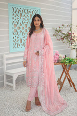 Inara By Azmeerah Official Semi Stitched 3 Piece Chiffon Edit Collection'2024-02-Zinnia