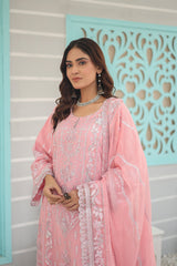 Inara By Azmeerah Official Semi Stitched 3 Piece Chiffon Edit Collection'2024-02-Zinnia