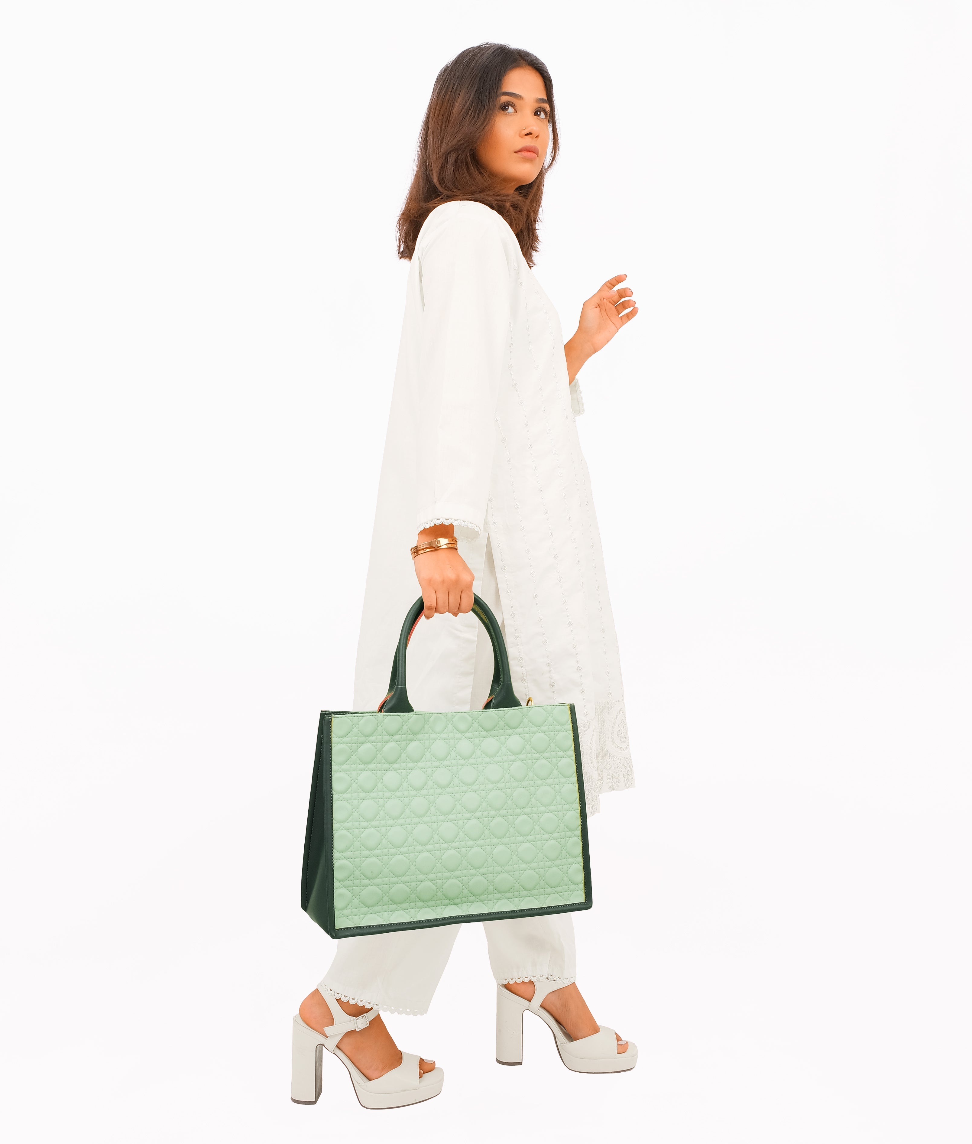 RTW Creation - Army green box tote bag