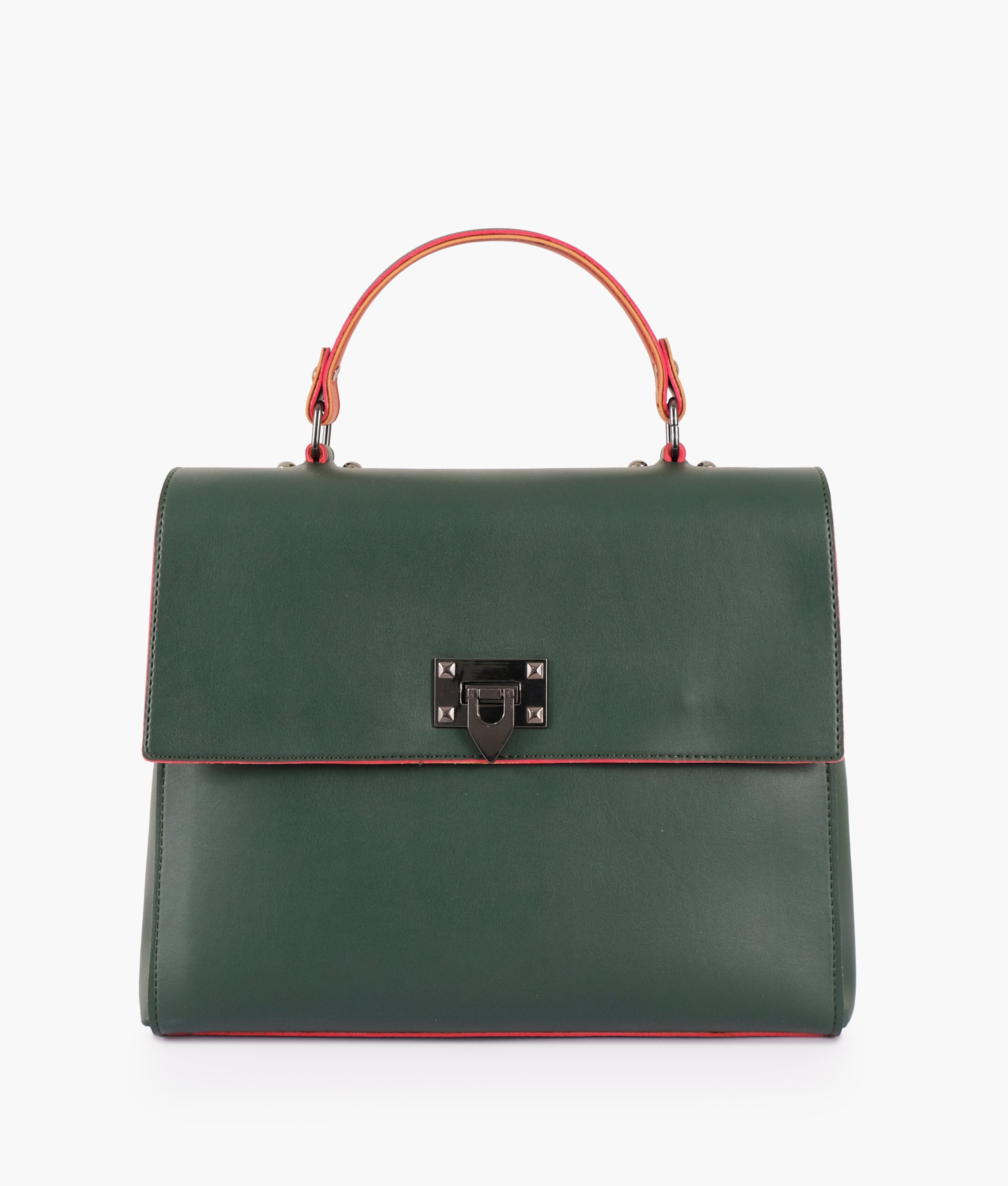 RTW Creation - Army green flap-over top-handle bag