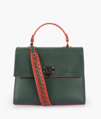 RTW Creation - Army green flap-over top-handle bag