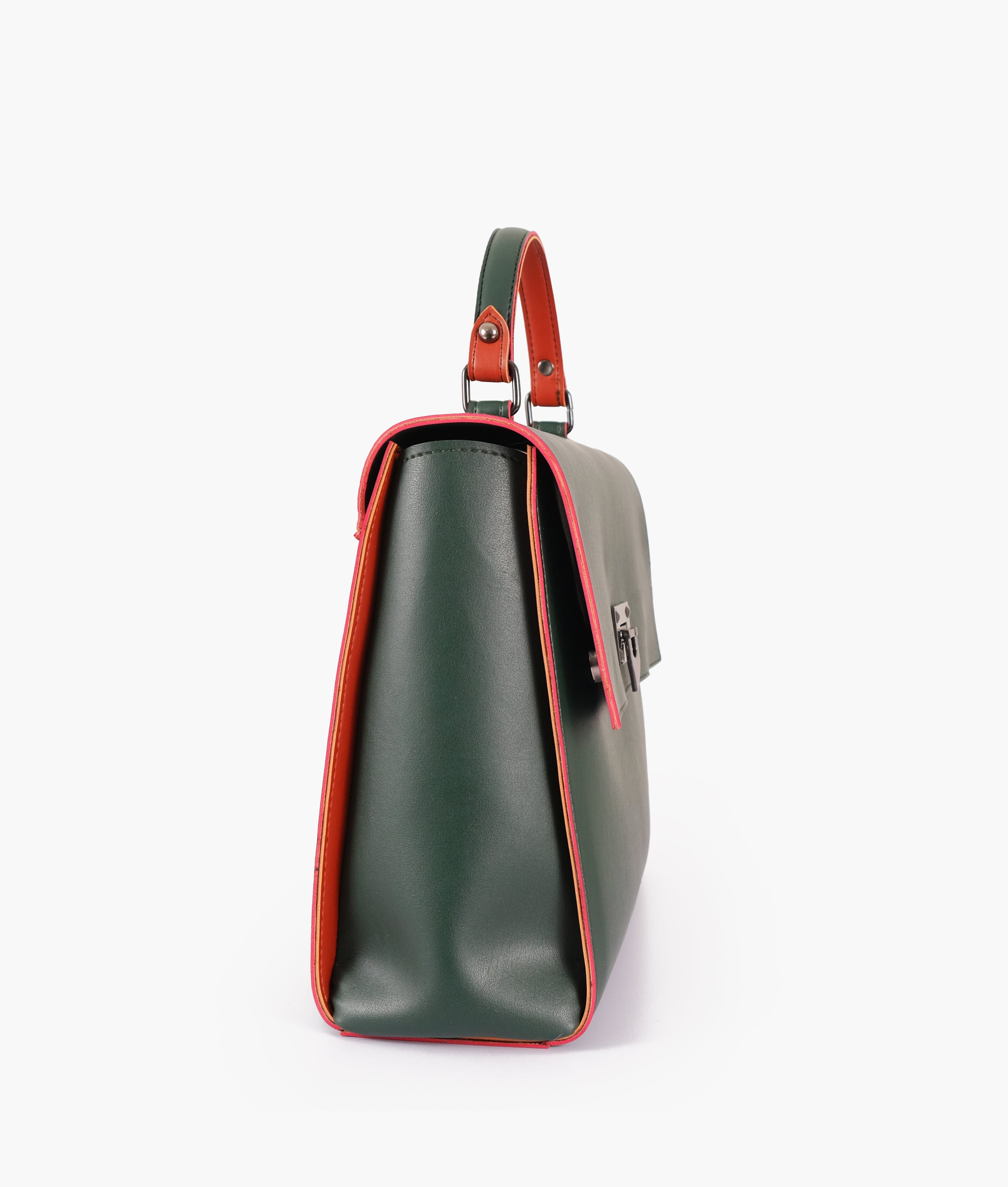 RTW Creation - Army green flap-over top-handle bag